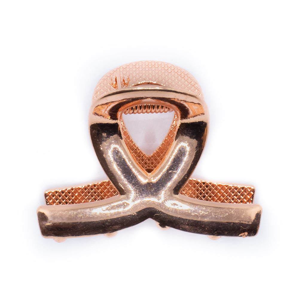 METALLIC HAIR CLUTCH - ROSEGOLD