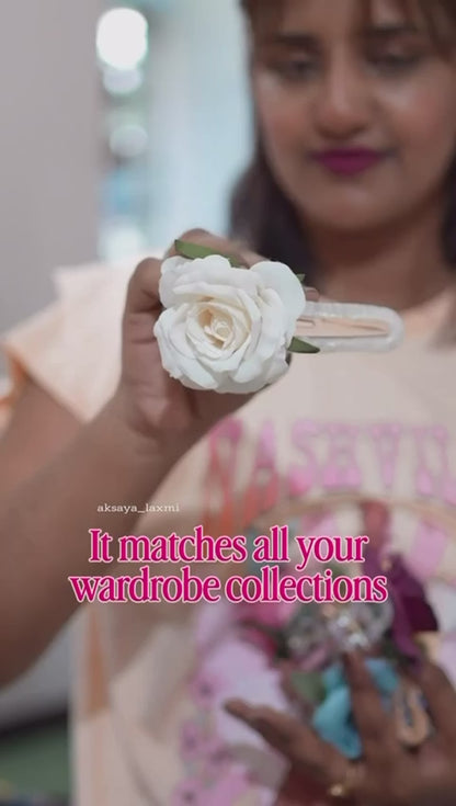 Exclusive Rose Floral Crow Clip