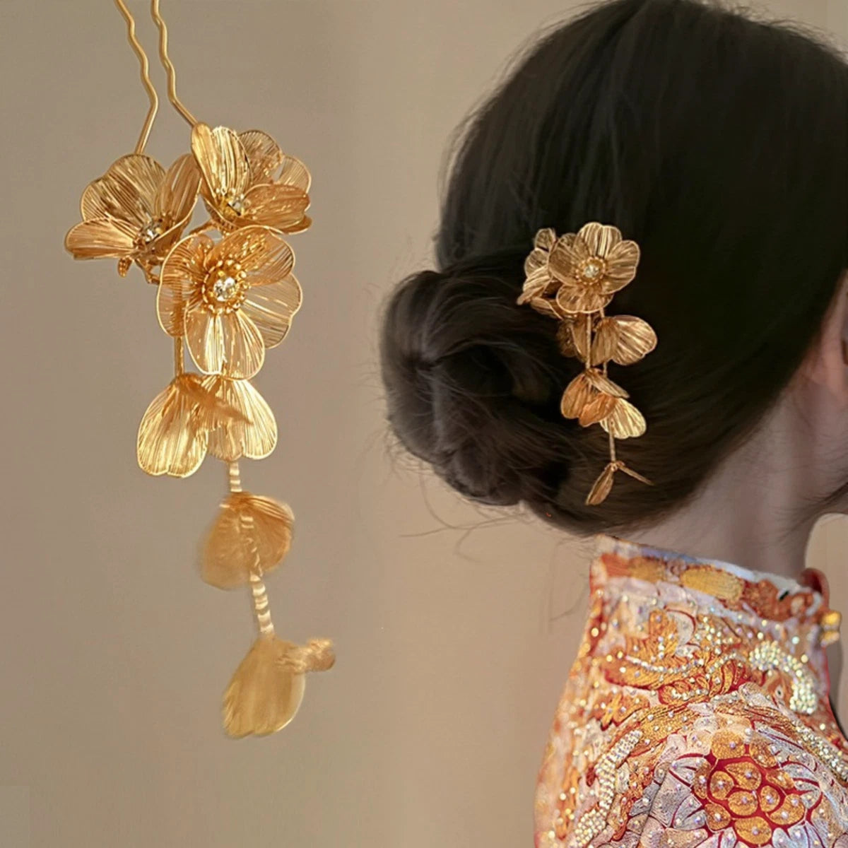 HANDMADE PREMIUM COMB CLIP GOLD ( U PIN)